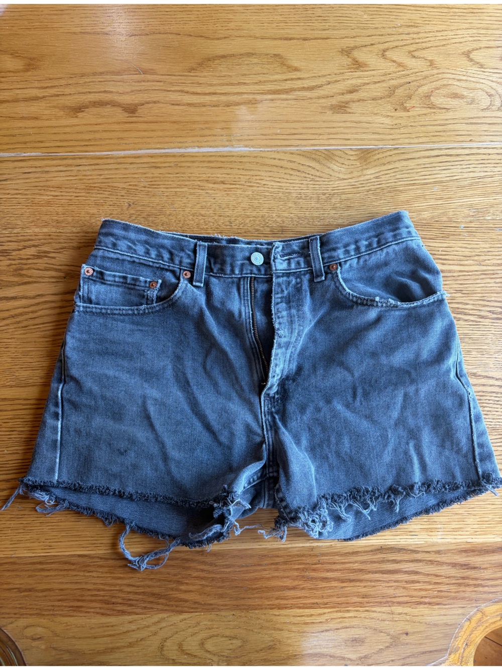 Vintage Levi’s Black High Rise Distressed Shorts